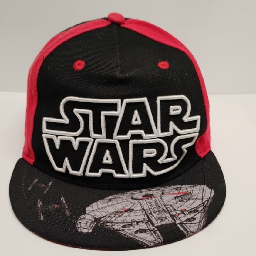 Star Wars Black and Red Kids Snapback Cap with Millenium Falcon Graphic